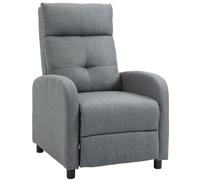 HOMCOM Poltrona Reclinabile 155° max in Tessuto Effetto Lino Grigio con Poggiapiedi, 67x87x98 cm Aosom Italy