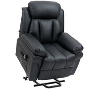 HOMCOM Poltrona Reclinabile Alzapersona Elettrica con Imbottitura Spessa e Telecomando, 96x93x105 cm, Nero