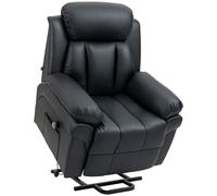 HOMCOM Poltrona Reclinabile Alzapersona Elettrica con Imbottitura Spessa e Telecomando, 96x93x105 cm, Nero