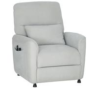 HOMCOM Poltrona Relax Elettrica Massaggiante e Riscaldante, Silenziosa, Poltrona Reclinabile 150° in Ciniglia con Cuscino, Funzione Memory, 2 Telecomandi, Poggiapiedi, Soggiorno Ufficio, Grigio Chiaro