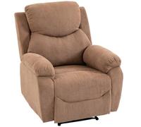 HOMCOM Poltrona Reclinabile Manuale 150° con Cuscino Spesso Marrone Scuro