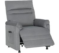HOMCOM Poltrona Reclinabile Massaggiante con Riscaldamento e Poggiapiedi Grigio