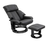 HOMCOM Poltrona Reclinabile Massaggiante con Telecomando in Finta Pelle Crema