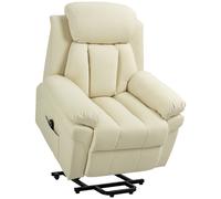 HOMCOM Poltrona Relax Alzapersona Elettrica con Imbottitura Spessa e Telecomando, 96x93x105cm, Crema Aosom