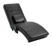 HOMCOM Poltrona Relax con Funzione Massaggio Sedia Lounge Ergonomica Schienale Alto, con Funzione Massaggio e Cuscino con Design Zero-G Poltrona Lounge Ecopelle Metallo Schiuma Nero 58 x 163 x 87 cm