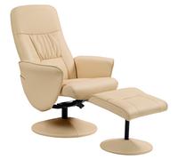 HOMCOM Poltrona relax con poggiapiedi poltrona da relax con seduta girevole a 360° e schienale inclinabile