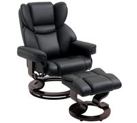 HOMCOM Poltrona Relax con Pouf Poggiapiedi Poltrona Reclinabile 145° Nero