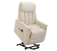 HOMCOM Poltrona Relax Elettrica Alzapersona Reclinabile 145° con Telecomando e Poggiapiedi in Pelle PU, Poltrona Elettrica Anziani, Crema Aosom Italy