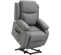 HOMCOM Poltrona Relax Elettrica Alzapersona Reclinabile 160° con Telecomando, Poltrona Elettrica Anziani Imbottita in Similpelle, Grigio Aosom Italy