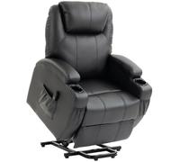 HOMCOM Poltrona relax elettrica alzapersone e reclinabile con USB e telecomando, nera Aosom Italy