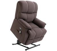 HOMCOM Poltrona Relax Elettrica e Alzapersona, Poltrona Reclinabile con Alzata Assistita, Poltroncine da Camera Marrone, 80x97x104cm Aosom