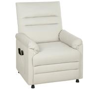 HOMCOM Poltrona relax elettrica massaggiante e riscaldante, poltrona reclinabile, poggiapiedi, motore silenzioso, 82x99x106cm, crema Aosom Italy