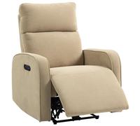 HOMCOM Poltrona Relax Elettrica Reclinabile 135°, Poggiapiedi, Beige