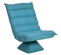 HOMCOM Poltrona Relax Girevole 360° con Schienale Regolabile in 5 Posizioni, Poltrona da Terra con Seduta Ampia Imbottita Spessa in Tessuto Effetto Velluto, per Soggiorno Lettura, 62x70x95 cm, Blu
