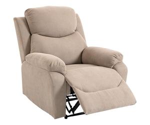 HOMCOM Poltrona Relax Manuale Ergonomica in Tessuto, Poltrona Reclinabile a 150° e Poggiapiedi per Casa e Ufficio, 93x88x102cm, Beige
