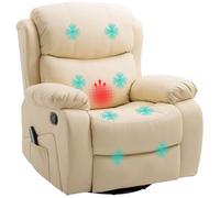 HOMCOM Poltrona Reclinabile Massaggiante Riscaldata con Poggiapiedi