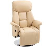 HOMCOM Poltrona relax Poltrona Relax reclinabile Girevole Beige