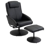HOMCOM Poltrona Relax Reclinabile con Pouf Poggiapiedi Rivestimento Similpelle