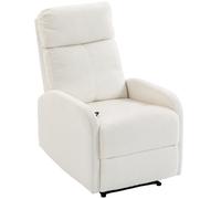 HOMCOM Poltrona relax reclinabile in teddy con seduta a molle e braccioli, crema Aosom Italy