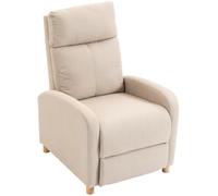 HOMCOM Poltrona Relax Reclinabile Manuale 135° con Poggiapiedi, Beige