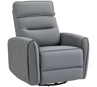 HOMCOM Poltrona Relax Reclinabile Manuale 135° con Poggiapiedi, Grigio