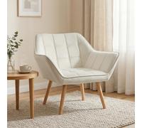 HOMCOM Poltroncina da Camera Design Scandinavo 67x61.5x71cm Crema