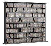 HOMCOM Porta CD/DVD, Libreria 8 Ripiani, 24 Scomparti, Nero
