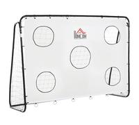 HOMCOM Porta da Calcio Rete PE Bambini Adulti 240x88x171.5cm Bianco e Nero | Metallo e Oxford