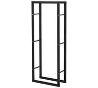 HOMCOM Porta Legna da Interno Verticale, in Metallo 60x25x150cm Nero