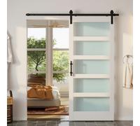 HOMCOM Porta Scorrevole con Binario e Maniglia, Bianco