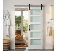 HOMCOM Porta Scorrevole con Binario e Maniglia, Bianco