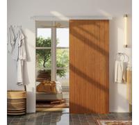 HOMCOM Porta Scorrevole con Binario Silenzioso, 75x210 cm, Effetto Legno Marrone