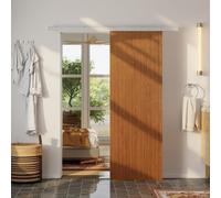 HOMCOM Porta Scorrevole con Binario Silenzioso, Effetto Legno Marrone