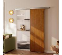HOMCOM Porta Scorrevole Interna Muro 75x210 cm, Binario Silenzioso in Lega di Alluminio, Kit Ferramenta, Guida, Porta da Interno in Stile Minimalista, in MDF, Impermeabile, per Cucina, Bagno, Ufficio