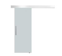 HOMCOM Porta Scorrevole Interna in Vetro Smerigliato con Binario B1 e Maniglia