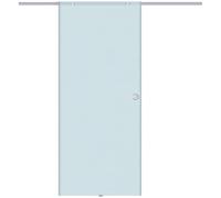 HOMCOM Porta Scorrevole Interna in Vetro Smerigliato con Binario B3 in Alluminio per Bagno Cucina Studio Vetro 205x 90x 0,8cm