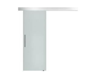 HOMCOM Porta Scorrevole Interna in Vetro Smerigliato con Binario e Maniglia per Bagno Cucina Studio 205 x 90 x 0.8cm
