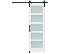 HOMCOM Porta Scorrevole Interno con Binario Silenzioso e Kit Ferramenta, Bianco