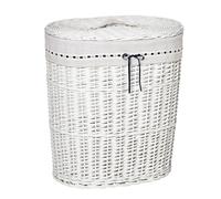 HOMCOM Portabiancheria in Vimini con Coperchio Sacco Tessuto Lavabile Max. 15kg