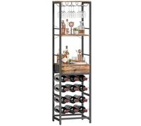 HOMCOM Portabottiglie Vino per 12 Bottiglie e Cassetto Marrone Rustico