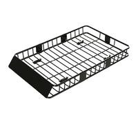 HOMCOM Portapacchi Auto Universale per Tetto in Metallo, lunghezza Reclinabile e Bordo frontale inclinato,162x99x16cm, Nero Aosom Italy