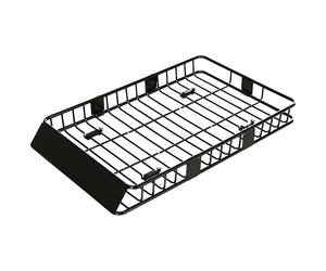 HOMCOM Portapacchi Auto Universale per Tetto in Metallo, lunghezza Reclinabile e Bordo frontale inclinato,162x99x16cm, Nero Aosom Italy