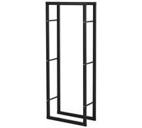 HOMCOM Potalegna per Camino in metallo, Scaffale per legna da ardere, per interno e esterno, 60 × 25 × 150cm, Nero Aosom Italy