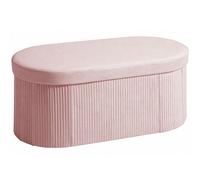 HOMCOM Pouf Contenitore Pieghevole con Vano da 72L in Velluto 76x38x35 cm Crema