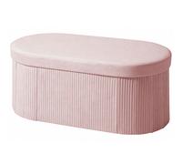 HOMCOM Pouf Contenitore Pieghevole in Velluto con Vano da 72L 76x38x35 cm Rosa