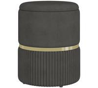 HOMCOM Pouf Contenitore, Pouf Portaoggetti 120 kg Max 36x36x44 cm Grigio