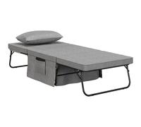 HOMCOM Pouf Letto 4 in 1 con Schienale Reclinabile 5 Livelli Grigio