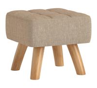 HOMCOM Pouf Poggiapiedi in Tessuto Effetto Lino, 27x27x26 cm, Marrone
