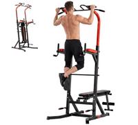 HOMCOM Power Tower Pieghevole Multiuso con Sedia Romana, 108x178x202-238cm | Stazione per Allenamento, Barra Trazioni