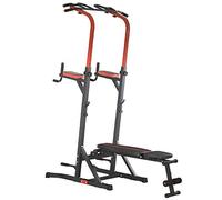 HOMCOM Power Tower Stazione per Allenamento Pieghevole e Multiuso con Barra Trazioni e Sedia Romana, 108x178x202-238cm